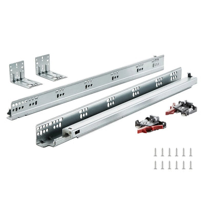 10 Pairs of 533.4mm Drawer Bottom Side Mount Rails, Heavy Duty Full Ball Bearing Extension Steel Track, Soft-Close Noiseless Guide Glides Cabinet Kitchen Runners with Locking Mechanism, 100 Lbs - Image 9
