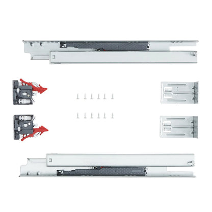 6 Pairs of 457.2mm Drawer Bottom Side Mount Rails, Heavy Duty Full Ball Bearing Extension Steel Track, Soft-Close Noiseless Guide Glides Cabinet Kitchen Runners with Locking Mechanism, 100 Lbs