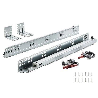 6 Pairs of 457.2mm Drawer Bottom Side Mount Rails, Heavy Duty Full Ball Bearing Extension Steel Track, Soft-Close Noiseless Guide Glides Cabinet Kitchen Runners with Locking Mechanism, 100 Lbs - Image 9