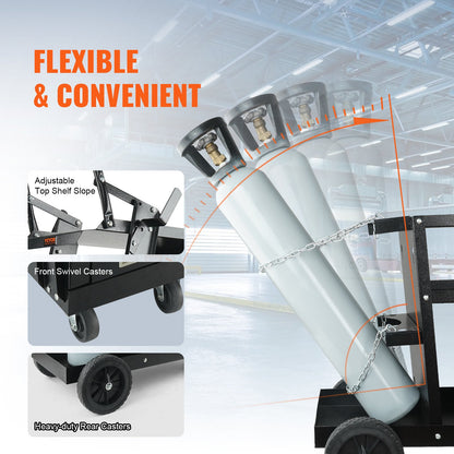 Welding Cart, 2-Tier 4 Drawers Welder Cart with 265 LBS Weight Capacity, Swivel Wheels, Tank Storage Safety Chains, Heavy Duty Rolling MIG Welder Cart for Mig Welder and Plasma Cutter - Image 6