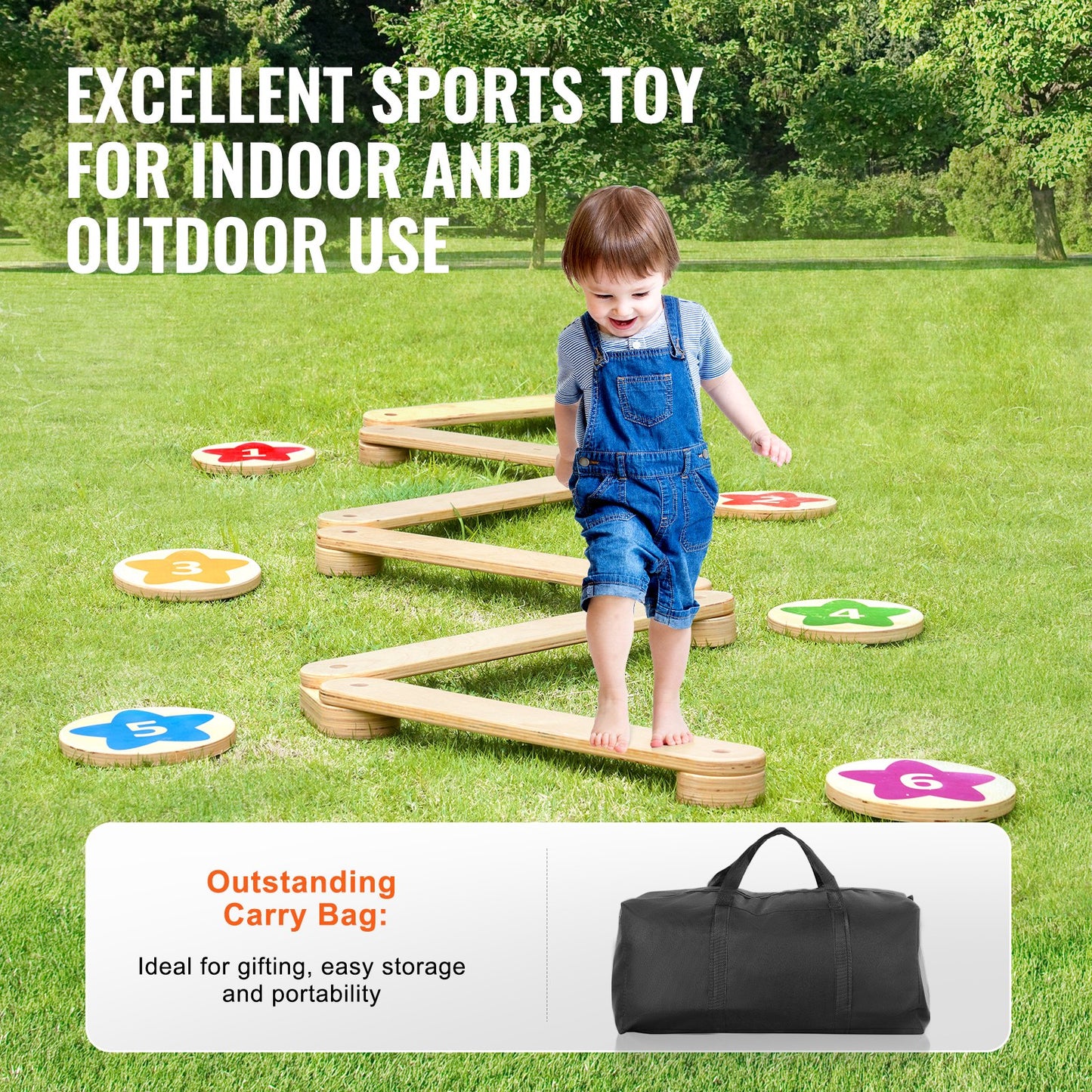 Kids Balance Beam Stepping Stones Gymnastics Children Balance Board 6 PCS - Image 5