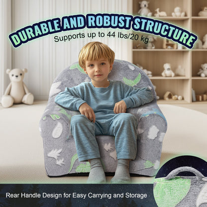 Toddler Chair Glow in the Dark Plush Baby Chair Playroom Furniture Grey - Image 4