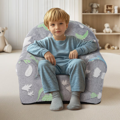 Toddler Chair Glow in the Dark Plush Baby Chair Playroom Furniture Grey - Image 8