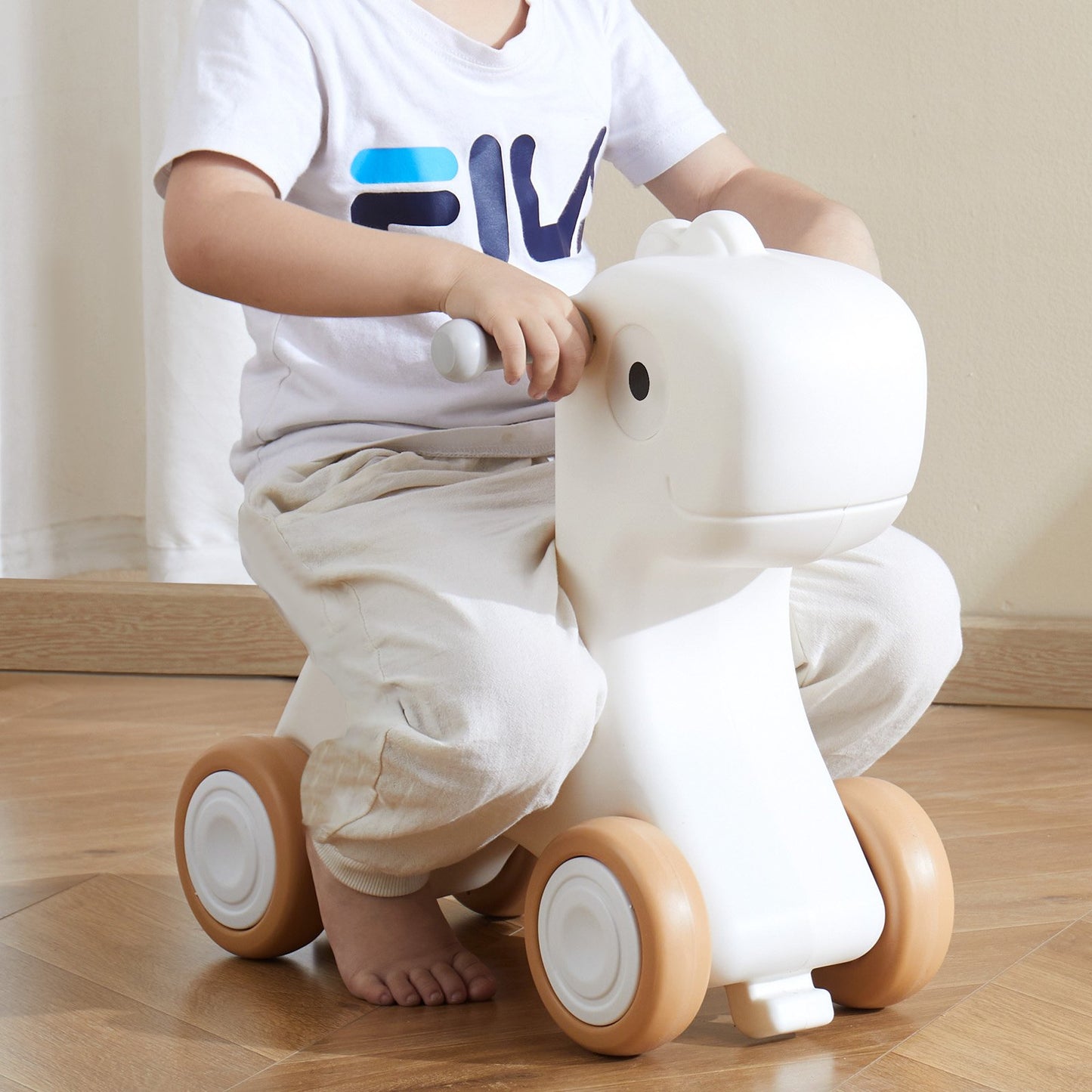 3 in 1 Rocking Horse for Toddlers 1-3 Years, Baby Rocking Horse with Detachable Balance Board and 4 Smooth Wheels, Support up to 80 lbs HDPE Material Kids Ride on Toy, Swinging, Orange - Image 8