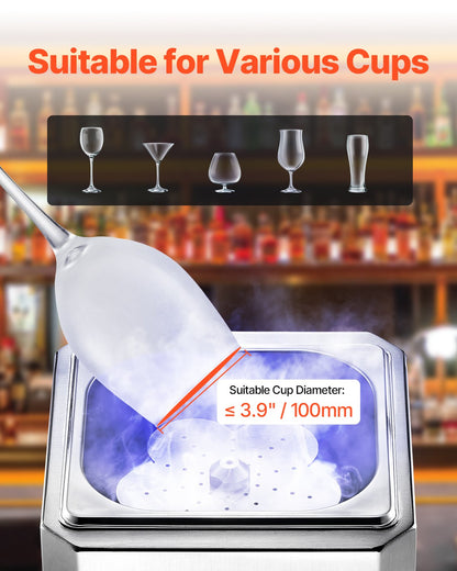 Glass Froster Chiller, CO2 Beer Glass Froster, 8-10 Seconds/Cup with LED Light, Instant Glass Chiller for Wine, Cocktail, Champagne, Mixed Drinks, Juice, Ideal for Bar, Restaurant, Home Kitchen - Image 5