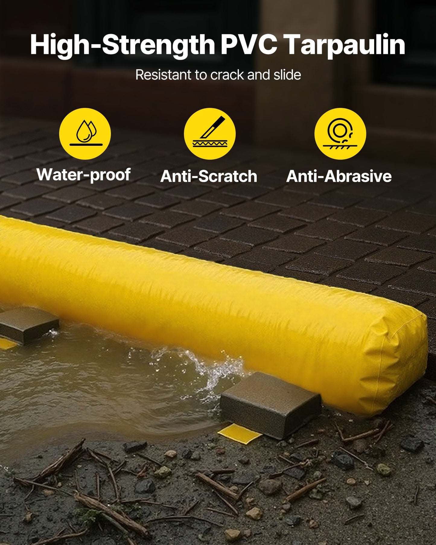 Flood Barrier Hydro Barrier 12' Length x 12" Height for Water Diversion - Image 3