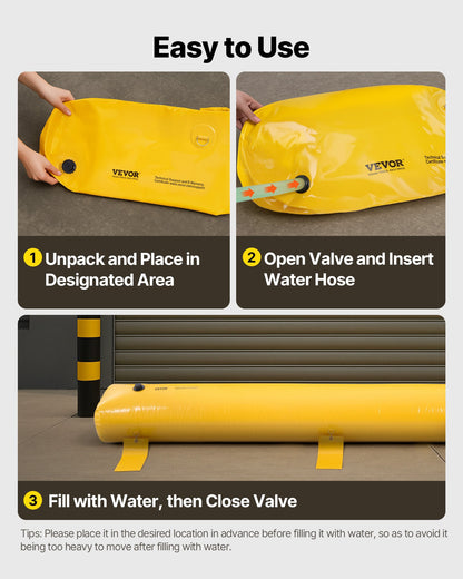 Flood Barrier Hydro Barrier 12' Length x 12" Height for Water Diversion - Image 4