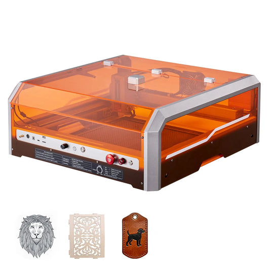 Laser Engraver, 20W, Laser Engraving and Cutting Machine with Enclosure Camera, Laser Cutter, 400 x 400 mm Working Area, 30000 mm/min, for Wood, Leather, Glass, Paper, Certain Metal, Class 1