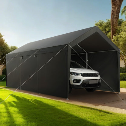 Carport Car Canopy 12x20FT Heavy Duty Car Shelter with Sidewalls White - Image 8