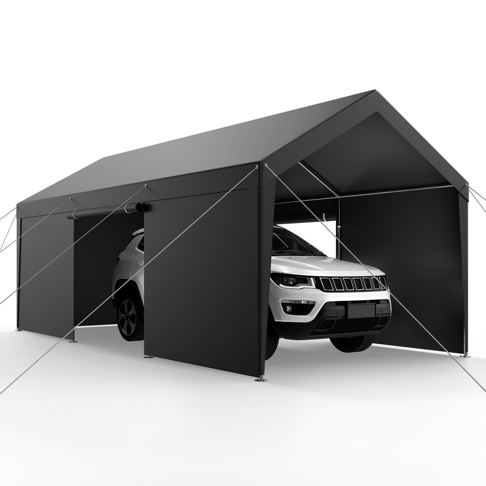 Carport Car Canopy 12x20FT Heavy Duty Car Shelter with Sidewalls White - Image 9