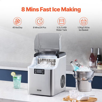 Portable Countertop Ice Maker 45Lbs/24H Self-Cleaning with Scoop Basket - Image 2