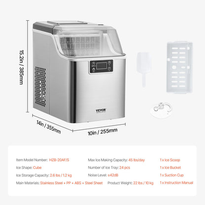 Portable Countertop Ice Maker 45Lbs/24H Self-Cleaning with Scoop Basket - Image 7