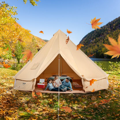 Canvas Bell Tent 5m/16.4ft 4-Season Camping Yurt Tent with Stove Jack - Image 8