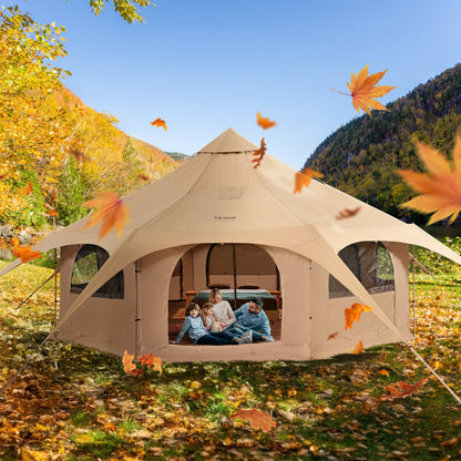 Canvas Tent 4 Seasons 5 m/16.4 ft Bell Tent for Camping with Stove Jack - Image 8
