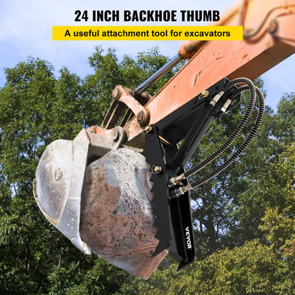 61cm Hydraulic Backhoe Excavator Thumb Attachments Weld On 1.27cm Teeth Thick Steel Plate Assembly 12MM Bolt-On Design with Hydraulic Cylinder - Image 2