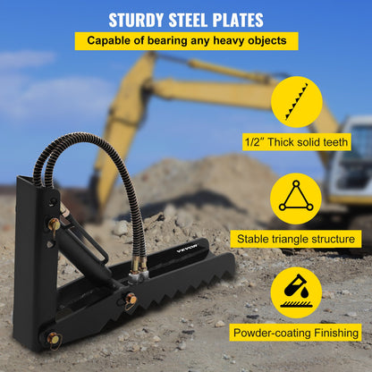 61cm Hydraulic Backhoe Excavator Thumb Attachments Weld On 1.27cm Teeth Thick Steel Plate Assembly 12MM Bolt-On Design with Hydraulic Cylinder - Image 4
