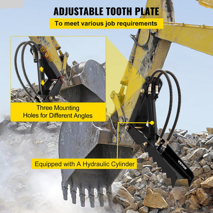 61cm Hydraulic Backhoe Excavator Thumb Attachments Weld On 1.27cm Teeth Thick Steel Plate Assembly 12MM Bolt-On Design with Hydraulic Cylinder - Image 6