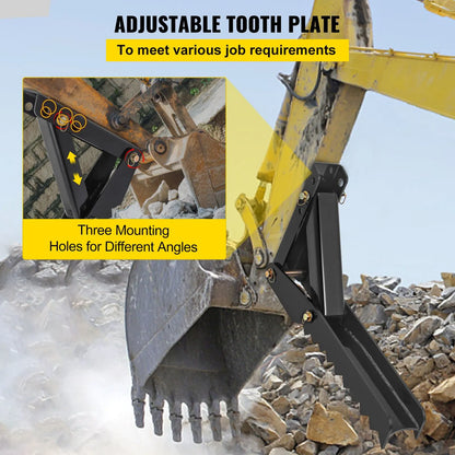 32 inch Backhoe Excavator Thumb Attachments Weld On Adjustable Boom Tractor Excavator 1/2Inch Teeth Thick Steel Plate Assembly 12MM Bolt-On Design - Image 6