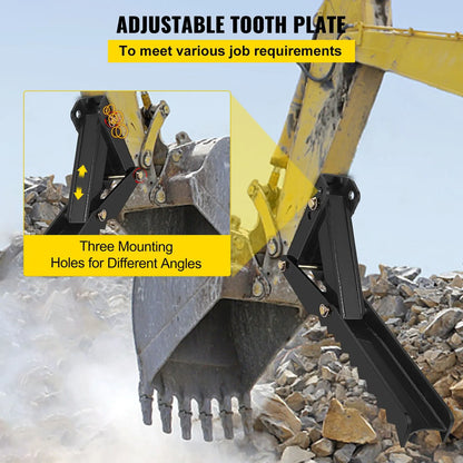 Backhoe Excavator Thumb Attachments, 91.44 cm Adjustable Extreme Weld On Backhoe Thumb Hoe Clamp 1.27 cm Inch Teeth Thick Steel Plate 16MM Assembly Bolt-On Design - Image 6