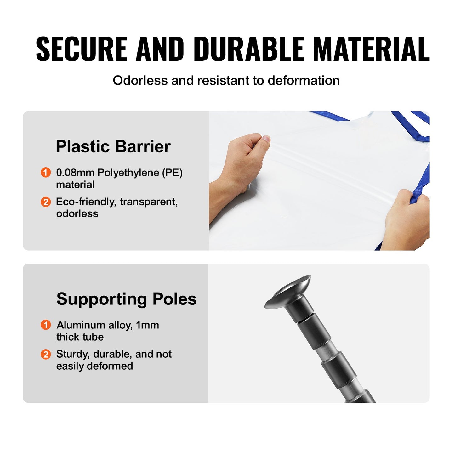 Dust Barrier Poles, 10 Ft Barrier Poles, Dust Barrier System with 4 Telescoping Poles, Magnetic Zipper, Carry Bag and 32.8x13.12 Ft Plastic Film, for Interior Decoration, Painting - Image 4