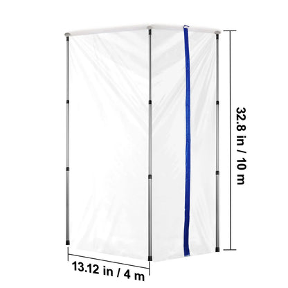 Dust Barrier Poles, 12 Ft Barrier Poles, Dust Barrier System with 4 Telescoping Poles, Magnetic Zipper, Carry Bag and 32.8x13.12 Ft Plastic Film, for Interior Decoration, Painting - Image 8