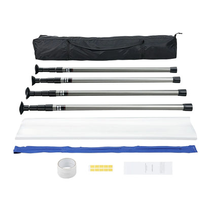 Dust Barrier Poles, 12 Ft Barrier Poles, Dust Barrier System with 4 Telescoping Poles, Magnetic Zipper, Carry Bag and 32.8x13.12 Ft Plastic Film, for Interior Decoration, Painting - Image 9