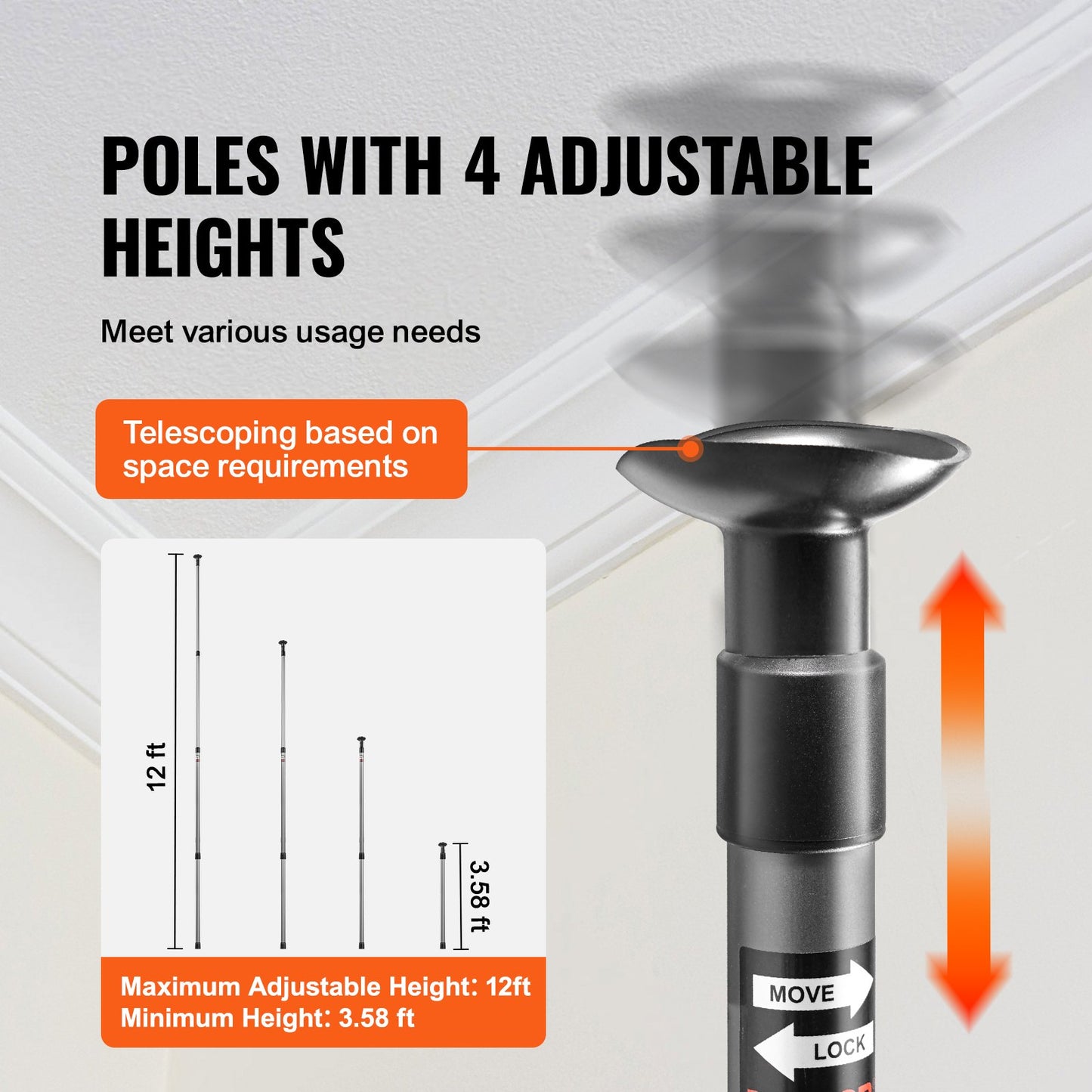 Dust Barrier Poles, 12 Ft Barrier Poles, Dust Barrier System with 4 Telescoping Poles, Magnetic Zipper, Carry Bag and 32.8x13.12 Ft Plastic Film, for Interior Decoration, Painting - Image 5