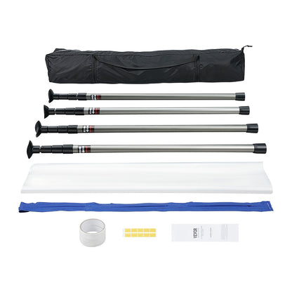 Dust Barrier Poles, 12 Ft Barrier Poles, Dust Barrier System with 4 Telescoping Poles, Magnetic Zipper, Carry Bag and 32.8x13.12 Ft Plastic Film, for Interior Decoration, Painting - Image 9
