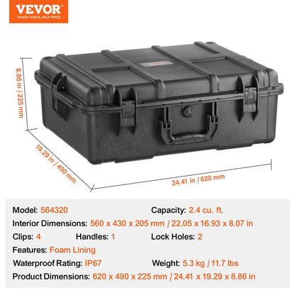 Weatherproof Hard Case, Heavy Duty Protective Dry Box Case with Pre-cut Foam, and Retractable Pull Handles for Travel, Hunting, Military, Tactical, IP67 Waterproof Case for Cameras (56.1x37x26) - Image 7