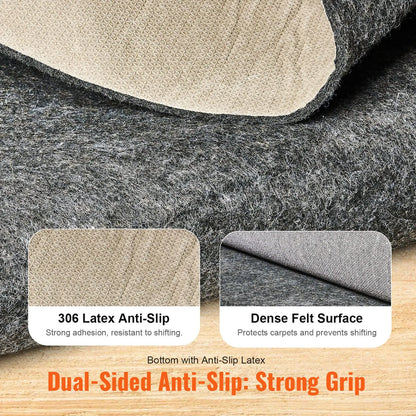 Non Slip Rug Pad Gripper 9' x 12' Carpet Mat 0.24" Thick for All Floor - Image 3