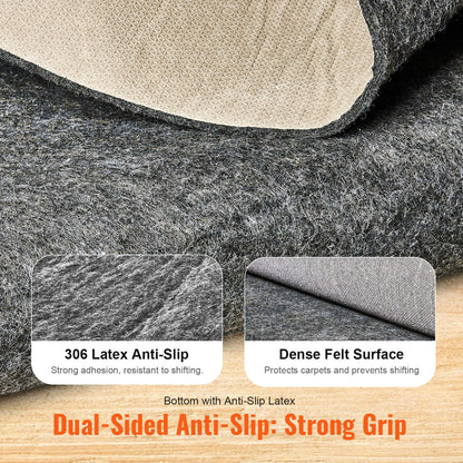 Non Slip Rug Pad Gripper 9' x 12' Carpet Mat 0.24" Thick for All Floor - Image 3