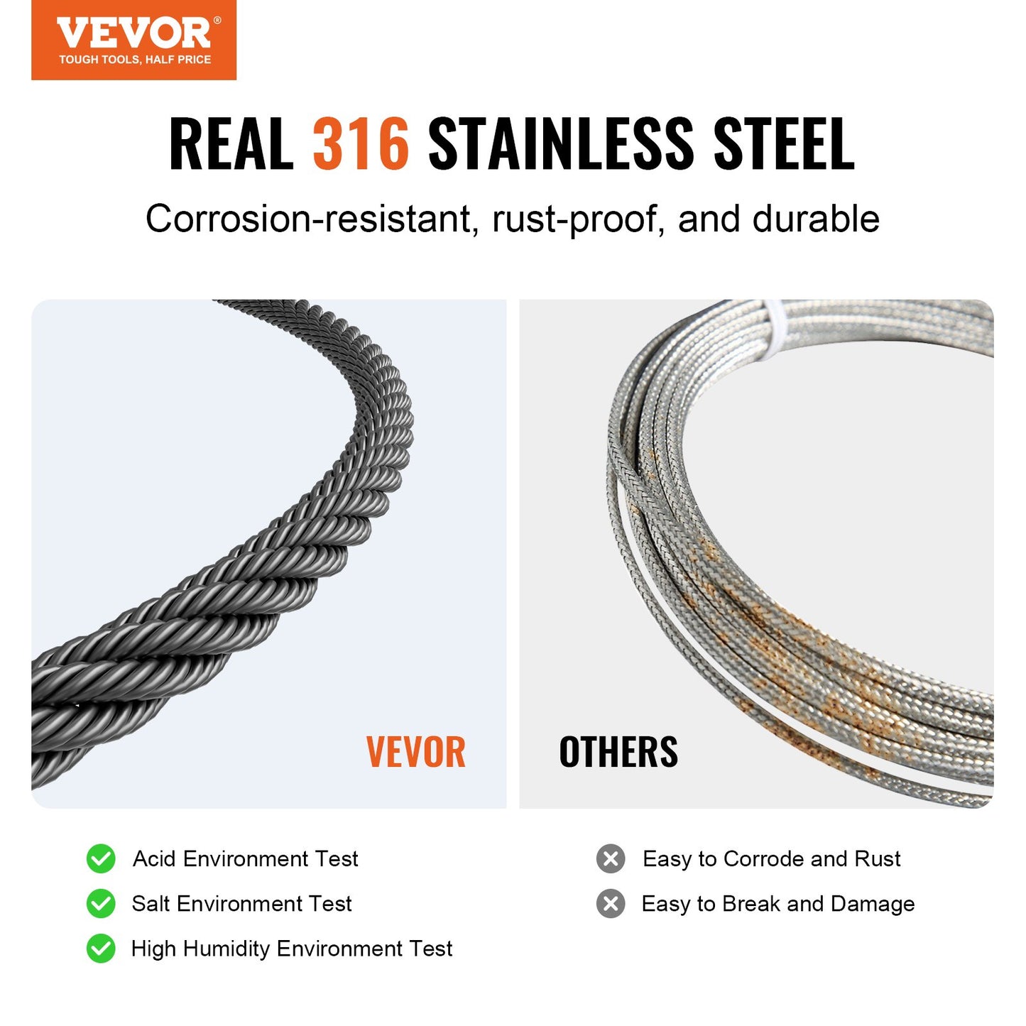 T316 Stainless Steel Cable 3.18mm 7x7 Steel Wire Rope 152.4m Cable Railing - Image 2