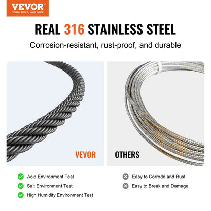 T316 Stainless Steel Cable 3.18mm 7x7 Steel Wire Rope 152.4m Cable Railing - Image 2