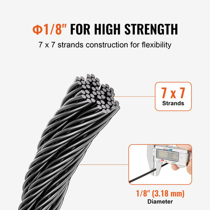 T316 Stainless Steel Cable 3.18mm 7x7 Steel Wire Rope 152.4m Cable Railing - Image 3