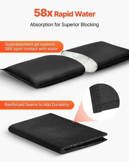 Flood Barrier, 6 Pack, 830 x 430 mm Flood Bags Activated by Water, Reusable Water Absorbent Barrier, Sandless Sandbags Blockage, Flooding Prevention Bags for Home, Doorways, Basement, Garage - Image 3