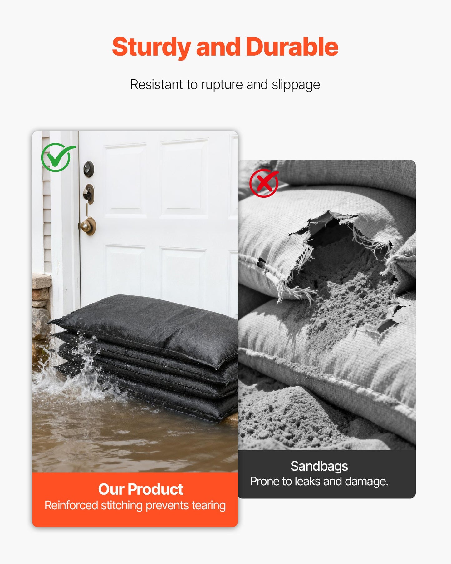 Flood Barrier, 6 Pack, 830 x 430 mm Flood Bags Activated by Water, Reusable Water Absorbent Barrier, Sandless Sandbags Blockage, Flooding Prevention Bags for Home, Doorways, Basement, Garage - Image 5
