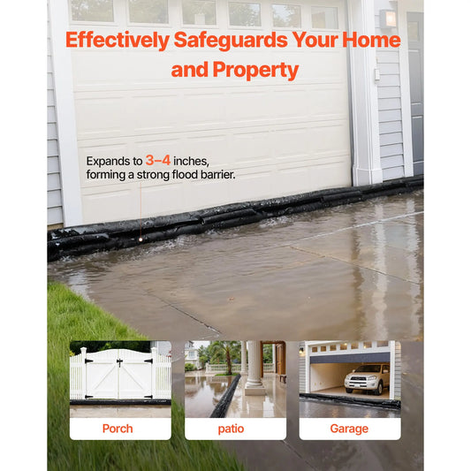 Flood Barrier, 8 Pack, 480 x 435 mm Flood Bags Activated by Water, Reusable Water Absorbent Barrier, Sandless Sandbags Blockage, Flooding Prevention Bags for Home, Doorway, Basement, Garage - Image 2