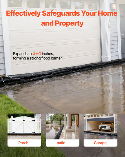 Flood Barrier, 8 Pack, 480 x 435 mm Flood Bags Activated by Water, Reusable Water Absorbent Barrier, Sandless Sandbags Blockage, Flooding Prevention Bags for Home, Doorway, Basement, Garage - Image 2