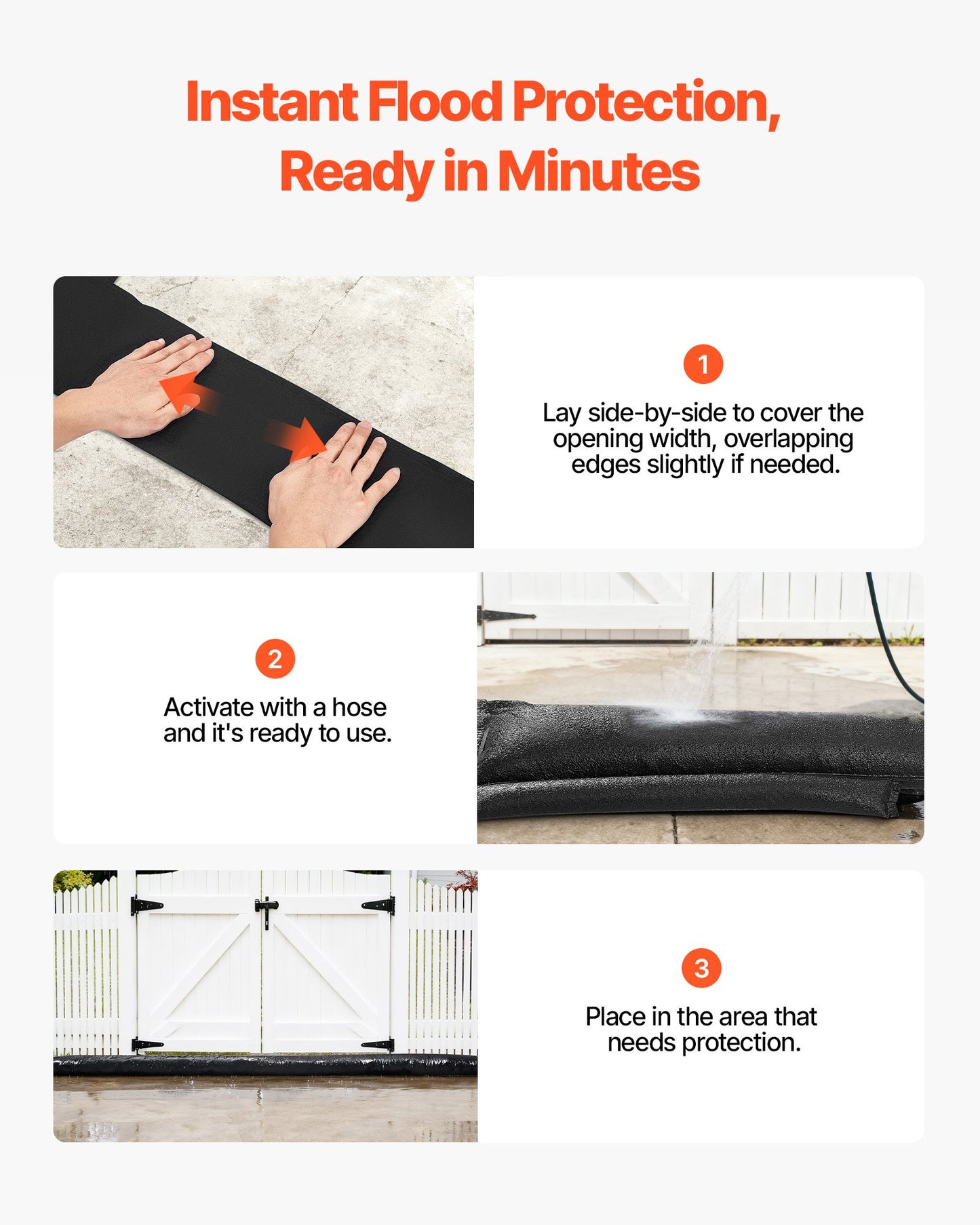 Flood Barrier, 8 Pack, 480 x 435 mm Flood Bags Activated by Water, Reusable Water Absorbent Barrier, Sandless Sandbags Blockage, Flooding Prevention Bags for Home, Doorway, Basement, Garage - Image 4