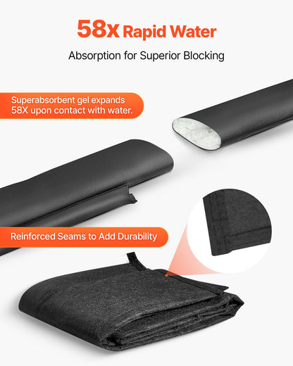 Flood Barrier, 10 Pack, 1530 x 210 mm Flood Bags with Bucket, Reusable Water Absorbent Barrier Activated by Water, Sandless Sandbags Blockage, Flooding Prevention Bags for Basement, Garage, Doorway - Image 3