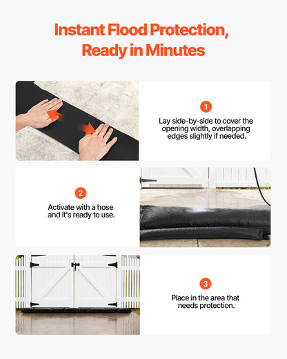 Flood Barrier, 10 Pack, 1530 x 210 mm Flood Bags with Bucket, Reusable Water Absorbent Barrier Activated by Water, Sandless Sandbags Blockage, Flooding Prevention Bags for Basement, Garage, Doorway - Image 4
