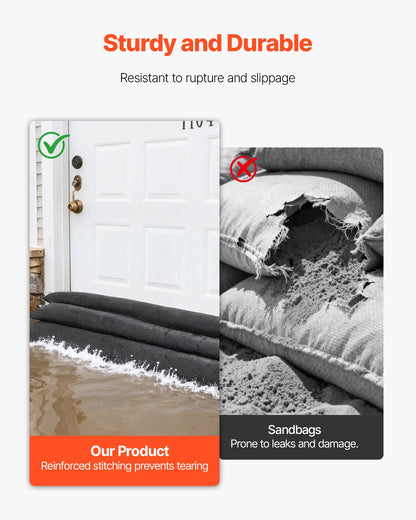 Flood Barrier, 10 Pack, 1530 x 210 mm Flood Bags with Bucket, Reusable Water Absorbent Barrier Activated by Water, Sandless Sandbags Blockage, Flooding Prevention Bags for Basement, Garage, Doorway - Image 5