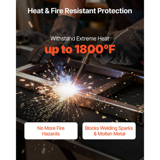 Carbon Felt Welding Blankets, 2-Pack 508mm x 914mm Flame Retardant Welding Blanket, Up to 1800°F Heat Resistant Safety Protection Blanket, 3.5mm Thickened Carbon Fiber Fireproof Insulation Mat - Image 2