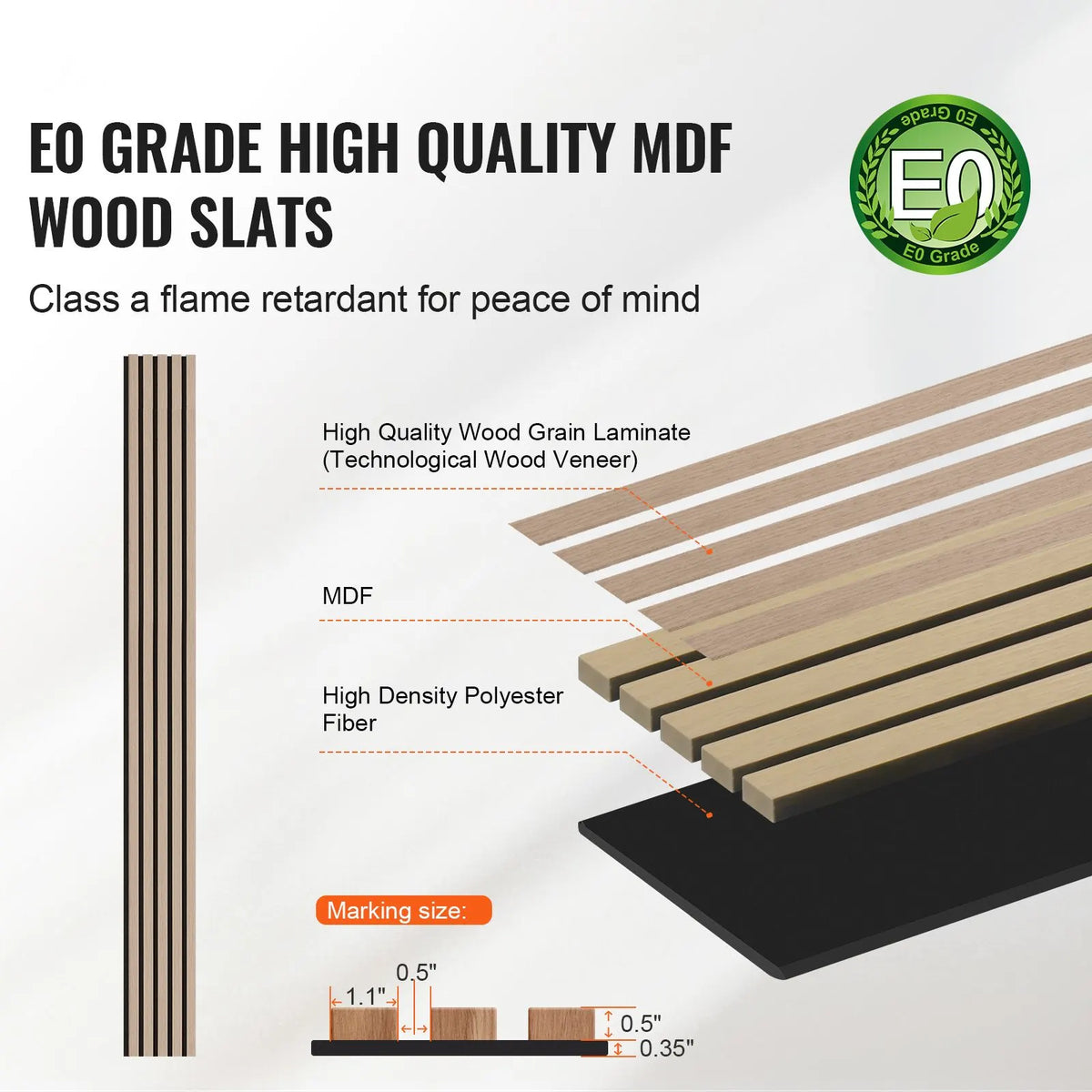 Wood Slat Acoustic Panels, 7.9 x 94.5 inch, MDF Accent Wooden Wall Panels for Modern Interior Wall Decor, Faux Wood Wall Board Panels for Noise Reduction, Silver Wood - Image 2