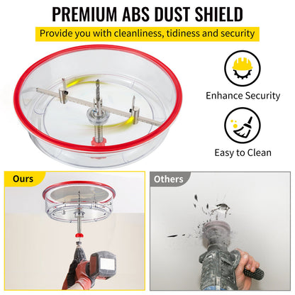 Adjustable Hole Saw Cutter Kit, 1-5/8\" to 11-13 /16\" (40-300 mm), Recessed Hole Saw with PC Dust Shield, Two Replaceable Pilot Drill Bits, for Recessed Lights, Ceiling Speakers, Vent Holes - Image 5