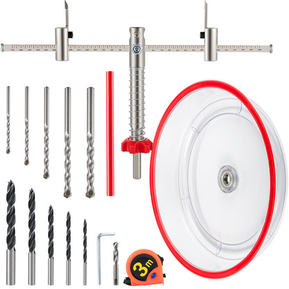 Adjustable Hole Saw Cutter Kit, 1-5/8\" to 11-13 /16\" (40-300 mm), Recessed Hole Saw with PC Dust Shield, Two Replaceable Pilot Drill Bits, for Recessed Lights, Ceiling Speakers, Vent Holes - Image 9