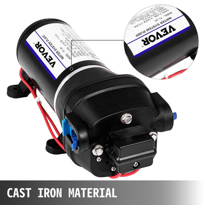 Water Pressure Diaphragm Pump, 12V FL-40 High Pressure Diaphragm Water Pump, 40PSI Automatic Self Priming Water Pump, 17L/MIN Misting Booster Sprayer Diaphragm Pump for Caravan Boat RV Garden - Image 2