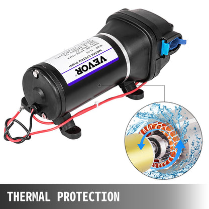 Water Pressure Diaphragm Pump, 12V FL-40 High Pressure Diaphragm Water Pump, 40PSI Automatic Self Priming Water Pump, 17L/MIN Misting Booster Sprayer Diaphragm Pump for Caravan Boat RV Garden - Image 4