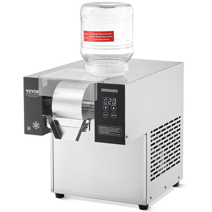 Commercial Snowflake Ice Machine, 276LBS/24H Snowflake Ice Maker, Stainless Steel Ice Shaver Machine, Electric Snow Cone Maker, Air Cooling System for Rapid Heat Dissipation, for Bakery, Cafe