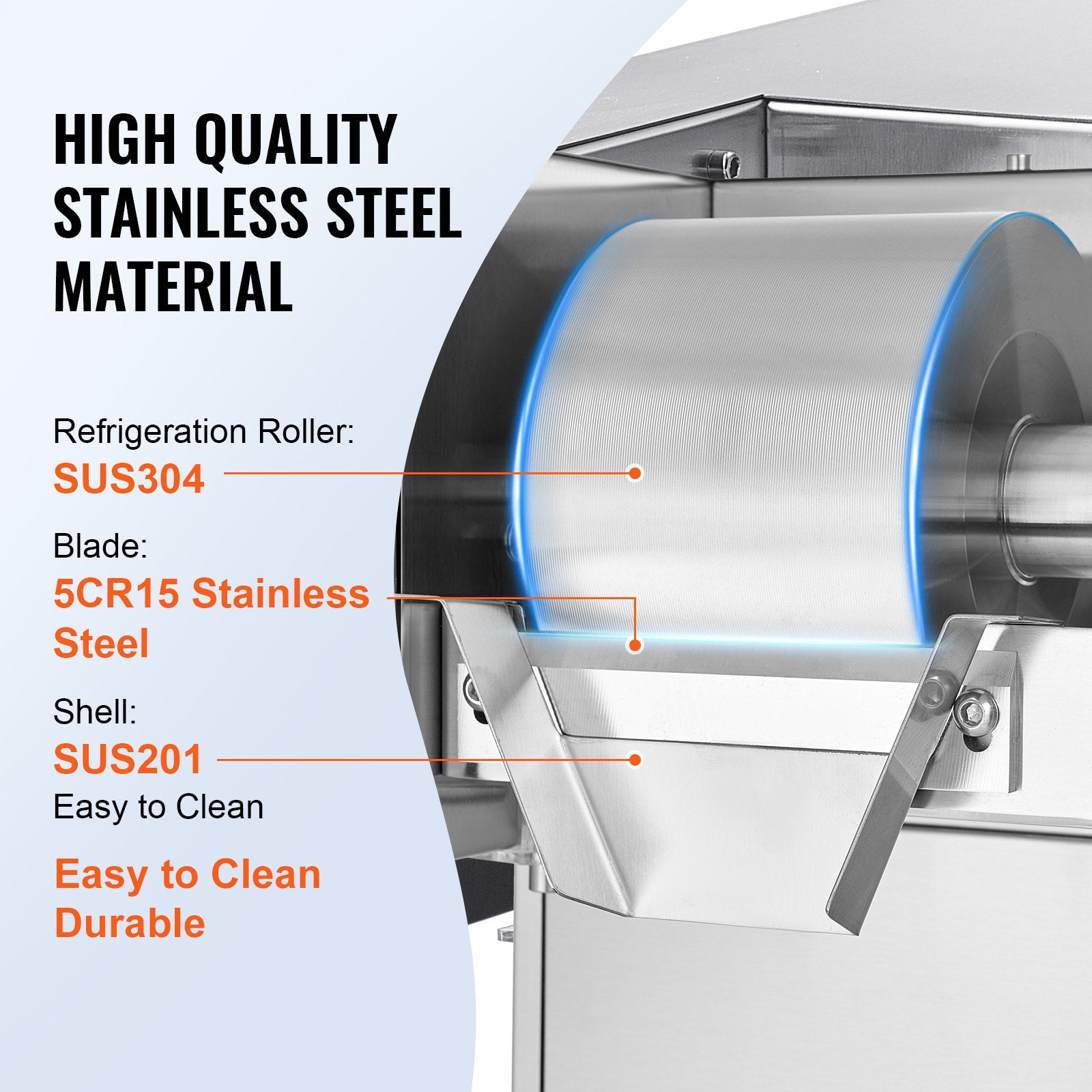Commercial Snowflake Ice Machine, 276LBS/24H Snowflake Ice Maker, Stainless Steel Ice Shaver Machine, Electric Snow Cone Maker, Air Cooling System for Rapid Heat Dissipation, for Bakery, Cafe - Image 5